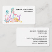 Zeemeerminnen & Kwallen Onder het Zee Waterverf Bu Visitekaartje (Voorkant / Achterkant)