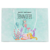 Zeemeerminnen & Kwallen Onder het Zee Waterverf La Groot Cadeauzakje (Voorkant)