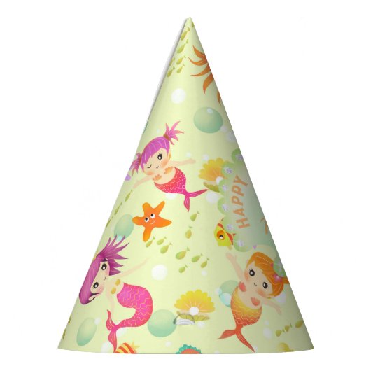 Zeemeerminnen Lemon Green Feesthoedjes (Links)