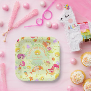 Zeemeerminnen Lemon Green Papieren Bordje