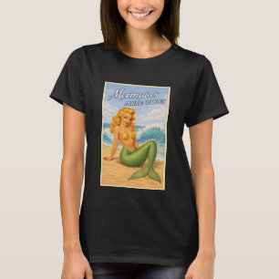 Zeemeerminnen maken golven Retro Pin-Up Kust Str T-shirt
