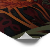 Zeemeerminnen met 3D effect papier gesneden Poster (Hoek)