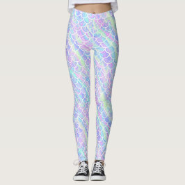 Zeemeerminnen met een gemarmerd inkeppatroon leggings