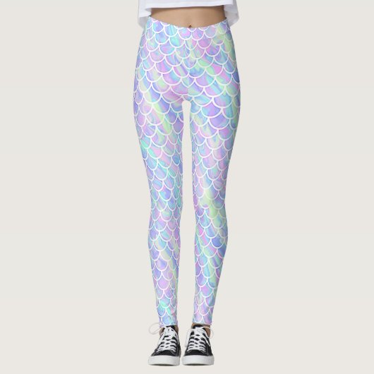 Zeemeerminnen met een gemarmerd inkeppatroon leggings (Voorkant)