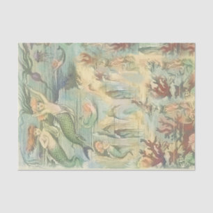 zeemeerminnen met koraal en kwal tissuepapier