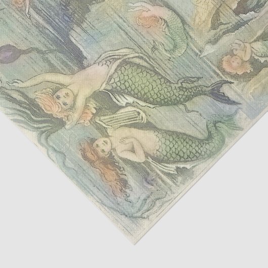 zeemeerminnen met koraal en kwal tissuepapier (Detail)