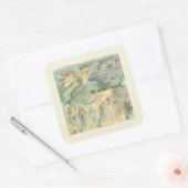 zeemeerminnen met koraal en kwal vierkante sticker (Envelop)