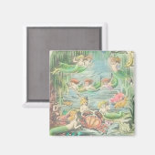 zeemeerminnen met krab en vis magneet (Voorkant / Achterkant)