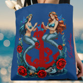Zeemeerminnen Nautisch  Blauw Tote Bag