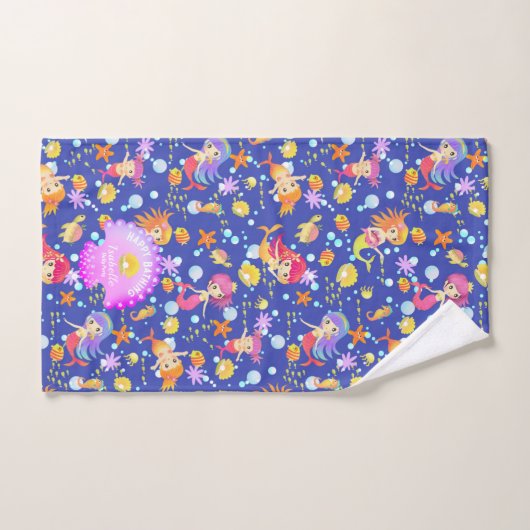 Zeemeerminnen Navy Blue Bad Handdoek (Handdoek)