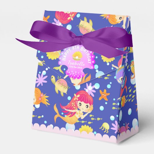 Zeemeerminnen Navy Blue Bedankdoosjes (Voorkant Zijde)