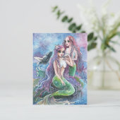 Zeemeerminnen onder de sterren feestdagenkaart (Staand voorkant)