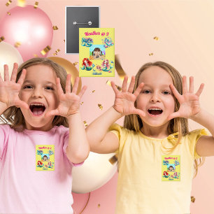Zeemeerminnen onder het Zee Foto Kids Verjaardagsf Button