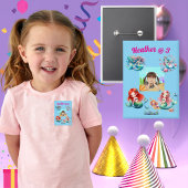 Zeemeerminnen onder het Zee Foto Kids Verjaardagsf Button