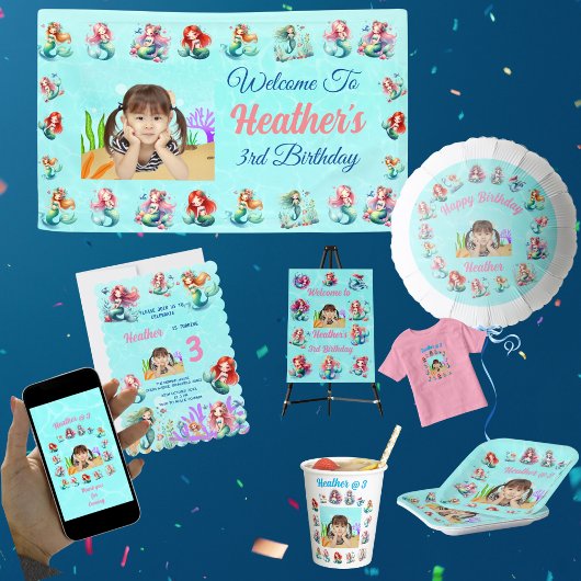 Zeemeerminnen onder het Zee Foto Kids Verjaardagsf Papieren Bekers