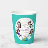  zeemeerminnen onder het Zee Girls Birthday Party Papieren Bekers (Achterkant)