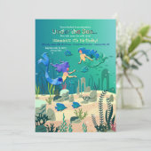 Zeemeerminnen onder het Zee Invitation Kaart (Staand voorkant)
