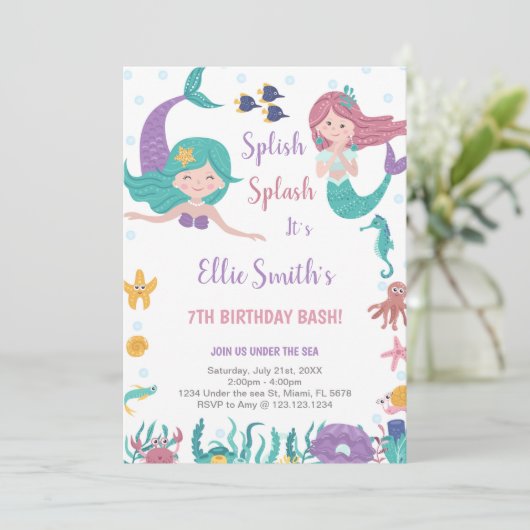  zeemeerminnen onder het Zee Kaart (Staand voorkant)