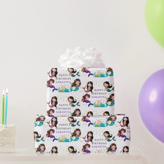 zeemeerminnen onder het Zee meisjes verjaardag Cadeaupapier (Feestgeschenken)