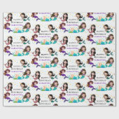 zeemeerminnen onder het Zee meisjes verjaardag Cadeaupapier (Vlak)