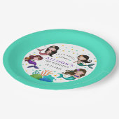  zeemeerminnen onder het Zee meisjes verjaardag Papieren Bordje (Gekanteld)