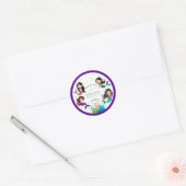 zeemeerminnen onder het Zee meisjes verjaardag Ronde Sticker (Envelop)