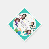  zeemeerminnen onder het Zee meisjes verjaardag Servet (Hoek)