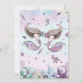 Zeemeerminnen onder het Zee Twins Sisters Verjaard Kaart (Achterkant)