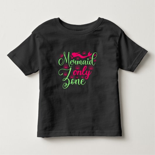 Zeemeerminnen Only Zone in Hot Pink en Neon Groen Kinder Shirts (Voorkant)