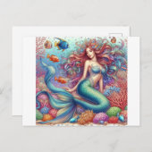 Zeemeerminnen op een koraalrif briefkaart (Voorkant / Achterkant)