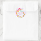 Zeemeerminnen Paars Ronde Sticker (Tas)