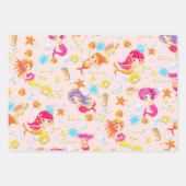 Zeemeerminnen Peach Pink Inpakpapier Vel (Voorkant 3)