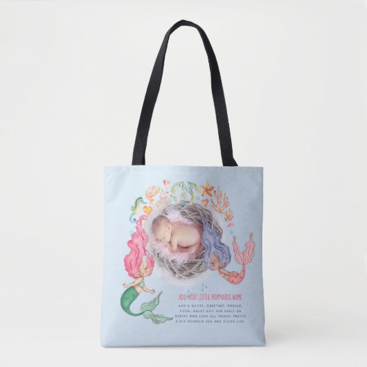 Zeemeerminnen Persoonlijke FOTO Gift Tote Bag (Voorkant)