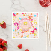 Zeemeerminnen Perzik Roze Servet (Insitu)
