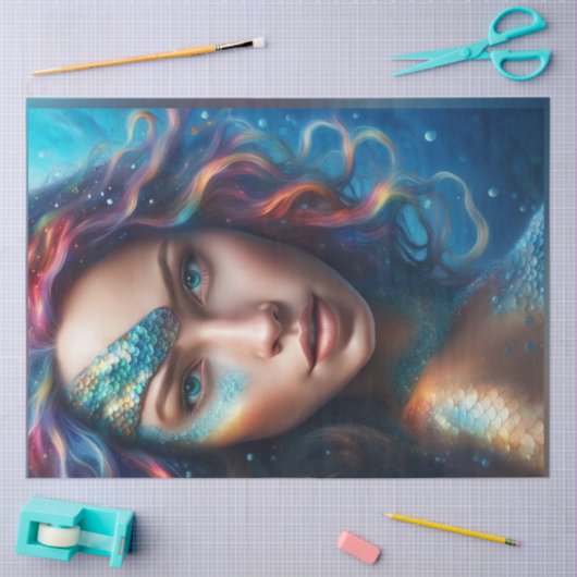 Zeemeerminnen Portret Decoupage Papier (Craft)