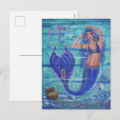 Zeemeerminnen schatkunst van Renee Lavoie Feestdagenkaart (Voorkant / Achterkant)