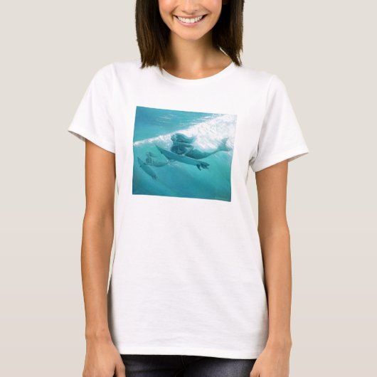 zeemeerminnen surfen t-shirt (Voorkant)