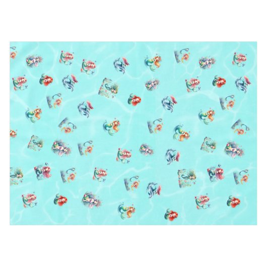 Zeemeerminnen Thema Kids Verjaardagsfeest Tafelkleed (Voorkant (Horizontaal))