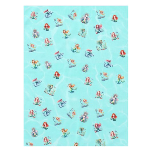 Zeemeerminnen Thema Kids Verjaardagsfeest Tafelkleed (Voorkant)