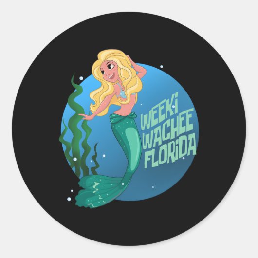 Zeemeerminnen van Weeki Wachee Florida Ronde Sticker (Voorkant)