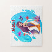Zeemeerminnen, Vissen spatten in het water geperso Legpuzzel (Verticaal)