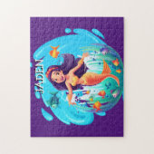 Zeemeerminnen, Vissen spatten in het water geperso Legpuzzel (Verticaal)