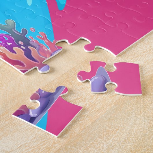 Zeemeerminnen, Vissen spatten in het water geperso Legpuzzel (Zijkant)