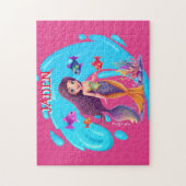 Zeemeerminnen, Vissen spatten in het water geperso Legpuzzel (Verticaal)