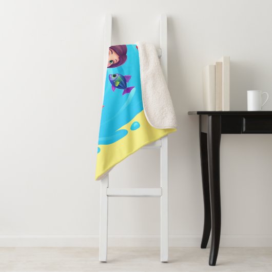 Zeemeerminnen, Vissen spatten in het water geperso Sherpa Deken (In situ)