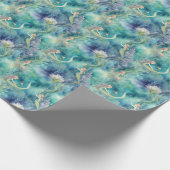 Zeemeerminnen waterverf kunst cadeaupapier (Hoek)
