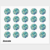 Zeemeerminnen waterverf kunst ronde sticker (Vel)
