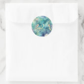 Zeemeerminnen waterverf kunst ronde sticker (Tas)