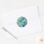 Zeemeerminnen waterverf kunst ronde sticker (Envelop)
