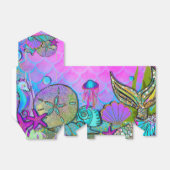 Zeemeerminnen & Zeeschelpen Roze Sparkly Party Bedankdoosjes (Uitgevouwen)